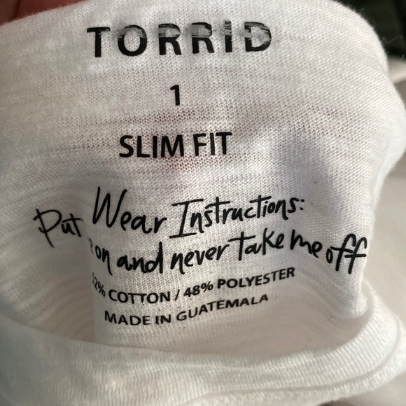 Torrid white burnout crew neck slim fit tee - Picture 2 of 2